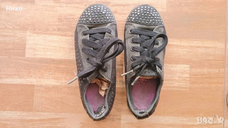 Детски дамски черни кецове номер 30, снимка 1