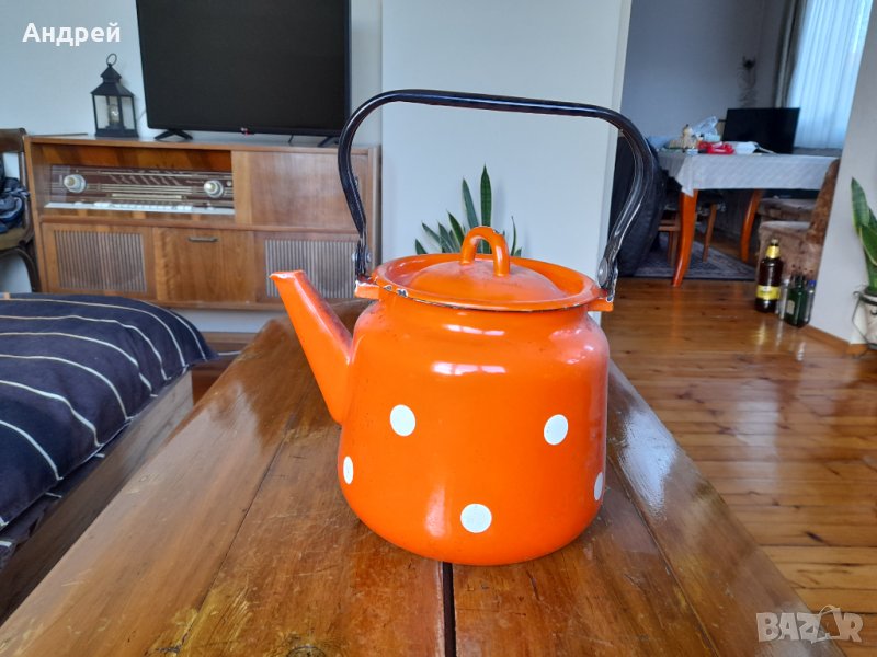 Стар емайлиран чайник #47, снимка 1