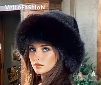 Нова зимна шапка тип Калпак, в три цвята, снимка 2 - Шапки - 46896082