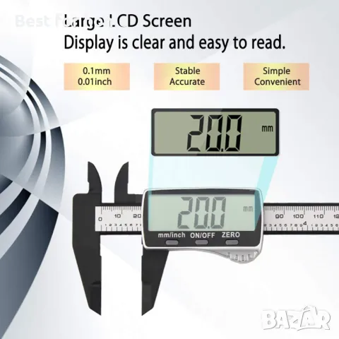 Дигитален шублер Vodlbov, снимка 3 - Шублери - 47816550