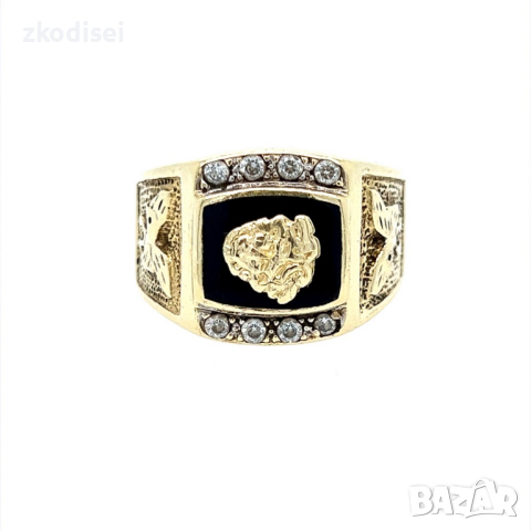 Златен мъжки пръстен 8,42гр. размер:66 14кр. проба:585 модел:22995-1, снимка 1 - Пръстени - 44855776