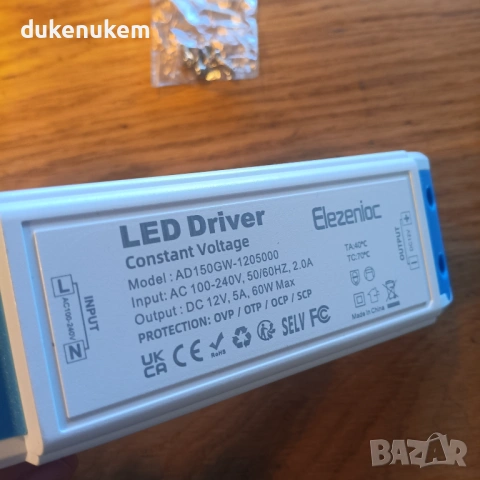 12V LED драйвер/трансформатор 60W 5A – стабилизирано захранване, снимка 9 - Лед осветление - 53163002