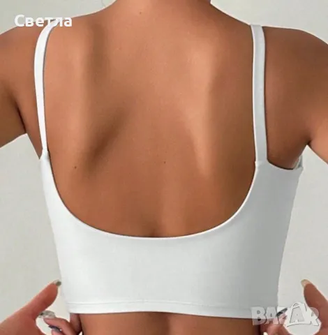 Топ 2 бр - Бял и Черен Нови,етикети. 23лв/бр. Двата 40лв.Р-р L/40-42,Стегнат-Двоен плат,подплънки, снимка 4 - Корсети, бюстиета, топове - 48144858