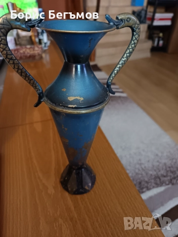 Израелска метална ваза, снимка 4 - Антикварни и старинни предмети - 52998323