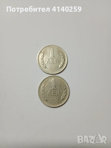 БЪЛГАРСКИ МОНЕТИ 1 ЛЕВ 1981 Г , снимка 4 - Нумизматика и бонистика - 53137752