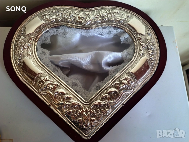 Страхотна Голяма Кутия Със Посребряване Сърце, снимка 2 - Антикварни и старинни предмети - 52787212