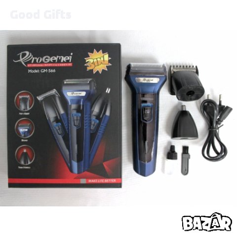Тример за брада и тяло 3в1 Gemei GM-566, снимка 2 - Тримери - 34706896