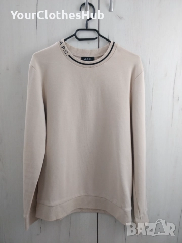 A.P.C. RUE MADAME PARIS S size Мъжка бежова блуза, снимка 5 - Блузи с дълъг ръкав и пуловери - 52925915