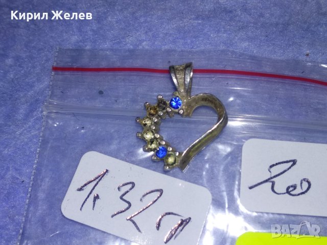 СТАР СЪРЦЕВИДЕН САПФИРЕН СРЕБЪРЕН СРЕБРО 925 МЕДАЛЬОН 34807, снимка 8 - Антикварни и старинни предмети - 40762698