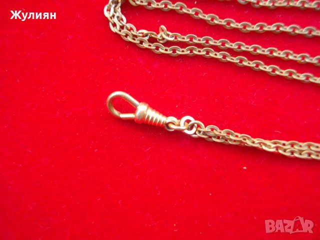 СТАР ПОЗЛАТЕН КЮСТЕК ЗА ДЖОБЕН ЧАСОВНИК, снимка 3 - Антикварни и старинни предмети - 39136397