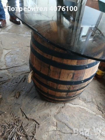 продавам буре-масичка със стъклен плот., снимка 6 - Маси - 53392230