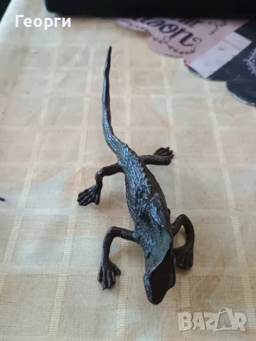 Красив бронзов гущер, снимка 7 - Антикварни и старинни предмети - 50092753