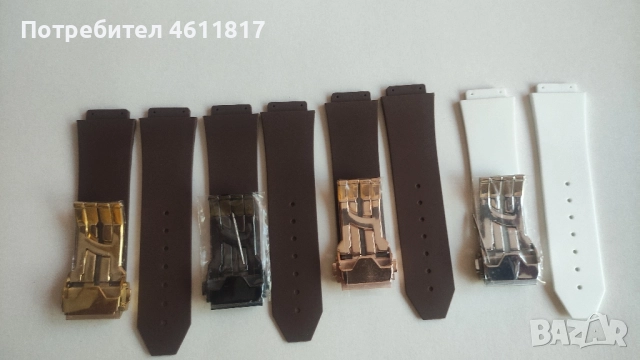 Силиконови каишки за часовник HUBLOT 25-19мм, снимка 6 - Каишки за часовници - 52179631