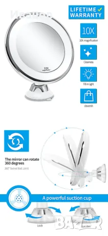 Огледало увеличително , снимка 3 - Други - 47480568