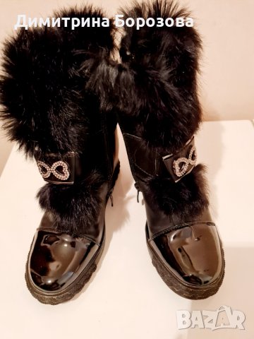 Зимни лачени Ботички с пухчета