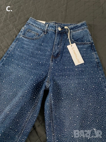 Дамски дънки с камъни, снимка 2 - Дънки - 53485337