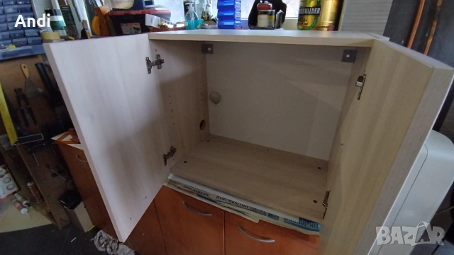 Кухненски шкаф горен с две врати и рафт 70/60/40см избелен дъб, снимка 4 - Кухни - 53115663