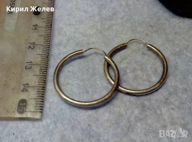 СТАР КЛАСИЧЕСКИ РЕТРО МОДЕЛ СРЕБЪРНИ ОБЕЦИ СРЕБРО ВИСОКА ПРОБА ФИНА РЪЧНА РАБОТА 47595, снимка 8 - Антикварни и старинни предмети - 49757560