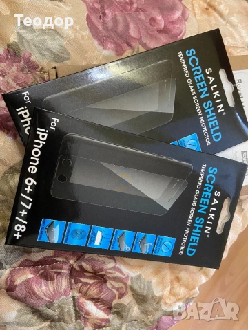 стъклен протектор за айфон 6+/7+/8+, снимка 2 - Фолия, протектори - 53075864