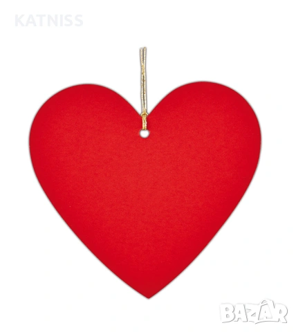 Червени малки картички  сърце,етикет 