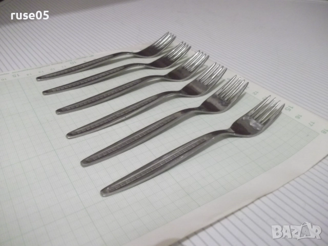 Лот от 6 бр. вилици от "☭ В.Търново" от соца нови, снимка 4 - Прибори за хранене, готвене и сервиране - 52515115