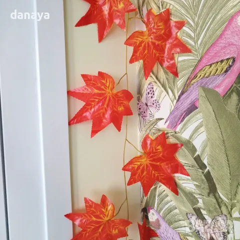 5247 Изкуствена лиана Есенни листа, 220 см, снимка 4 - Изкуствени цветя - 47440197