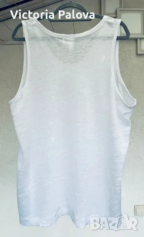 Бял топ/потник 100% лен, снимка 6 - Потници - 50379212