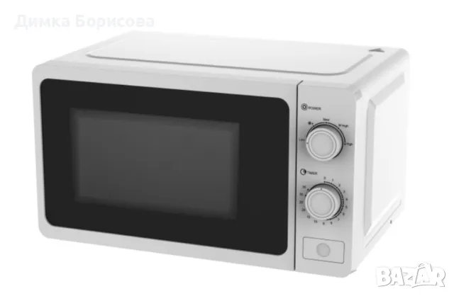 Микровълнова фурна, 700W, 20л., 5 степени на мощност, Таймер до 35мин., Размразяване, Бял, снимка 2 - Микровълнови - 48079976