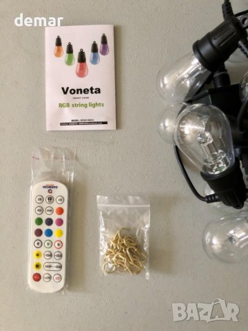 Външни стрингови лампи Voneta, 15 м RGB, водоустойчиви с приложение, снимка 9 - Външни лампи - 43186046