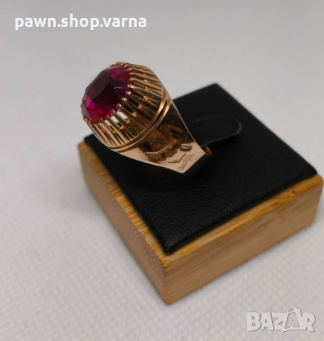 Винтидж златен пръстен – съветско злато, 583, снимка 2 - Пръстени - 51859366