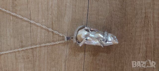 Комплект Обеци и сребърен медальон - колие с камък внос от Англия, снимка 8 - Бижутерийни комплекти - 38757320