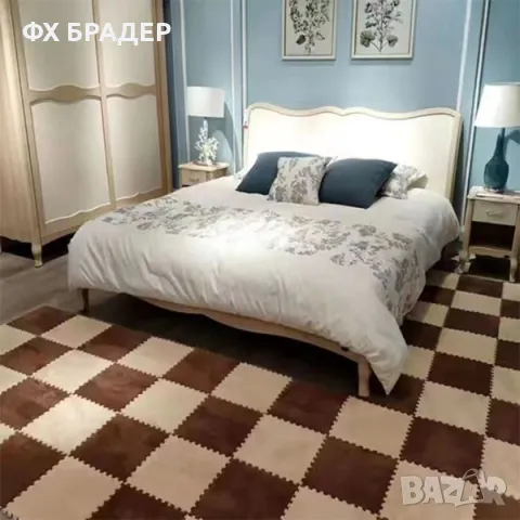 ПРОМОЦИЯ! Плюшена подложка за под от пяна - мек пъзел килим, комплект от 10 части, 30x30x1.2 см, снимка 10 - Килими - 48762838