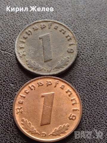 Две монети 1 райхспфенинг 1939г. / 1 райхспфенинг 1941г. Трети райх с СХВАСТИКА редки 28115