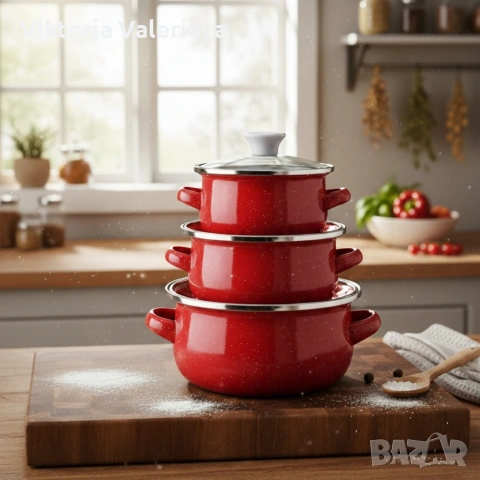 Комплект от 3 тенджери - 16см, 18см, 20см.