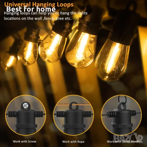 30метра Външна светлина верига Yuucio  с 30 LED крушки, снимка 4 - Външни лампи - 47326814