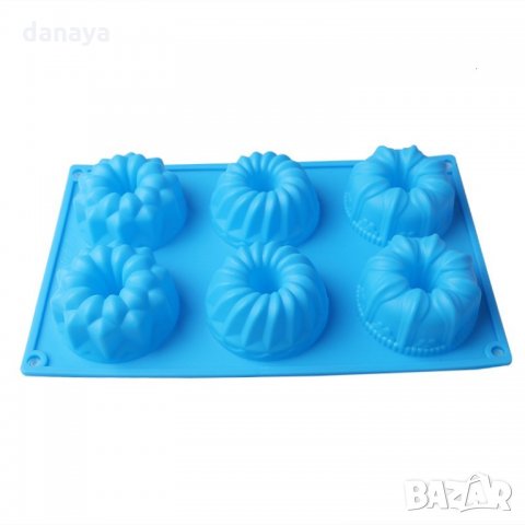 424 Силиконова форма за мъфини кексчета с 6 гнезда, снимка 5 - Форми - 27195538