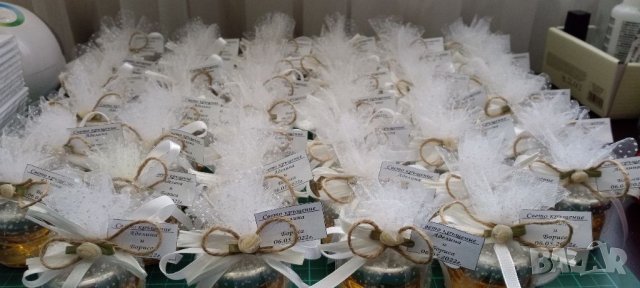 Бурканчета с мед -украсени за сватба, кръщене и погача подаръчета, снимка 9 - Други - 36407578