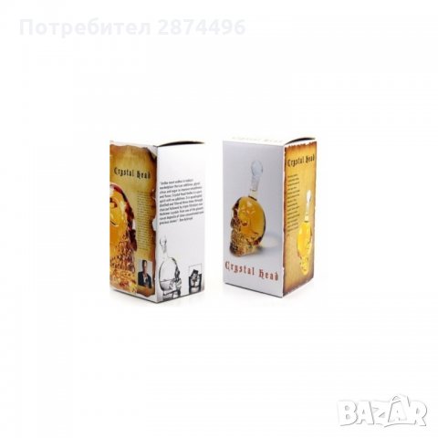 Стъклена бутилка с дизайн на ЧЕРЕП 550мл и 1000мл 21119, снимка 2 - Подаръци за мъже - 34597331
