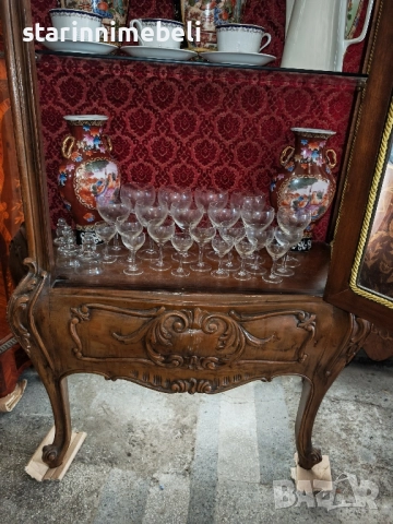 Антикварна дървена витрина , снимка 11 - Секции и витрини - 52359869