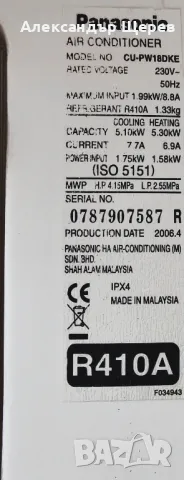 Panasonic CS-PW18DKE (конвенционална сплит система), снимка 6 - Климатици - 49443758