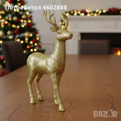 Декоративен Коледен eлен – Златист или бял, с празнични детайли, снимка 2 - Декорация за дома - 52856316