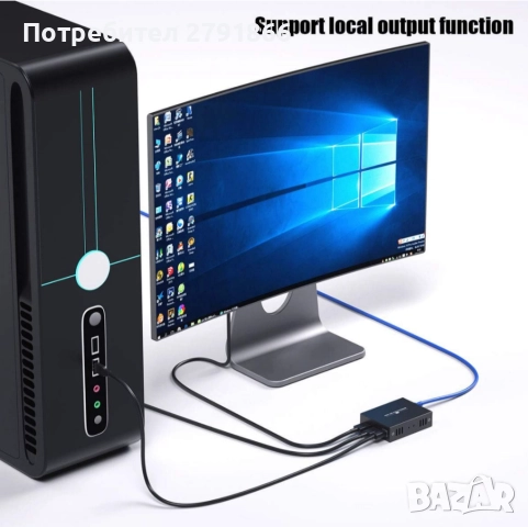 PWAYTEK HDMI KVM USB удължител 1080P през Cat5e/6/7 Ethernet кабел 50м., снимка 4 - Кабели и адаптери - 52152880