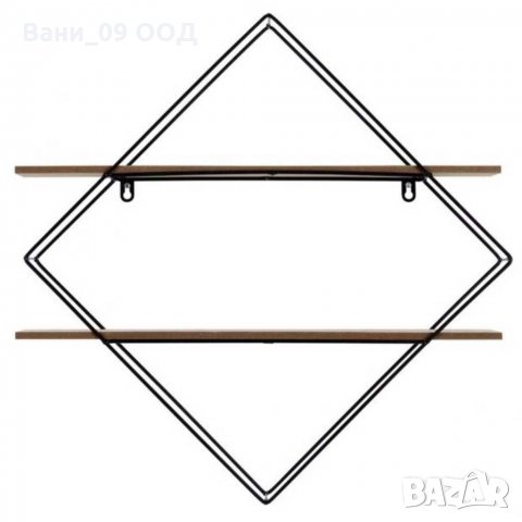 Ромбоидна етажерка-дърво и метал, снимка 3 - Етажерки - 32439904
