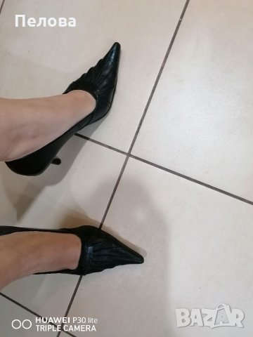 Остри черни обувки , снимка 7 - Дамски обувки на ток - 24579141
