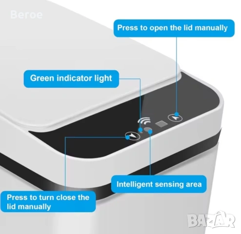 Сензорен кош за отпадъци, снимка 8 - Други стоки за дома - 53127014