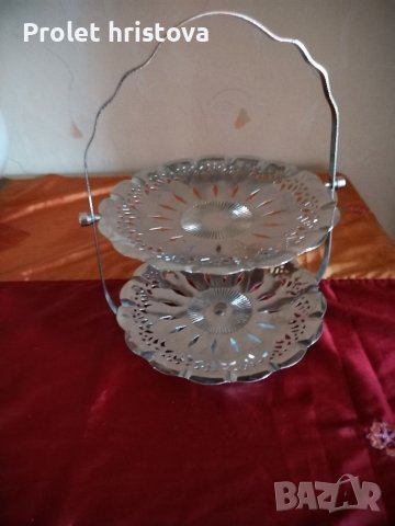 Елегантна, двуетажна фруктиера, алпака, за сладки или бонбони, снимка 3 - Аксесоари за кухня - 39767826