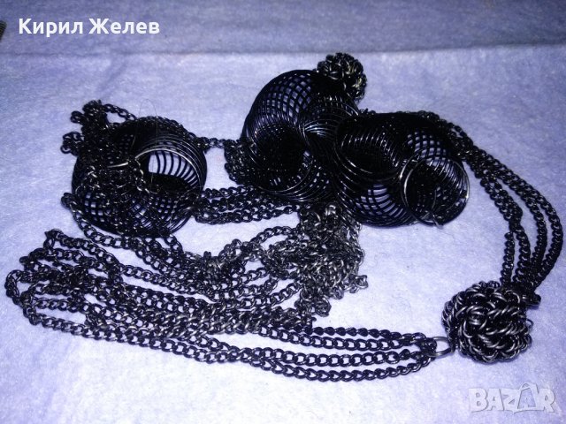 МЕТАЛНА АЖУРНА МРЕЖЕСТА ОПЛЕТКА ОГЪРЛИЦА ВИНТИЖ КОЛИЕ КРАСИВО ОРИГИНАЛНО 34747, снимка 4 - Колиета, медальони, синджири - 39177286