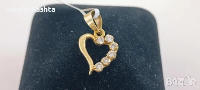 Златна висулка сърце-1,10гр/14, снимка 2 - Колиета, медальони, синджири - 49081297