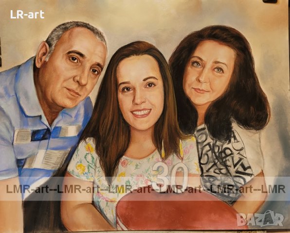 ПОРТРЕТИ с пастел и маслени бои, ръчно рисувани, снимка 7 - Картини - 39414431