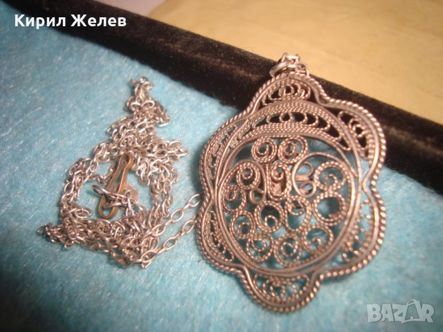 19 ВЕК СТАРИНЕН ФИЛИГРАНЕН СРЕБЪРЕН МЕДАЛЬОН и ВЕРИЖКА СРЕБРО 950 ФИНА РЪЧНА МАЙСТОРСКА РАБОТА 25884, снимка 7 - Антикварни и старинни предмети - 34852175